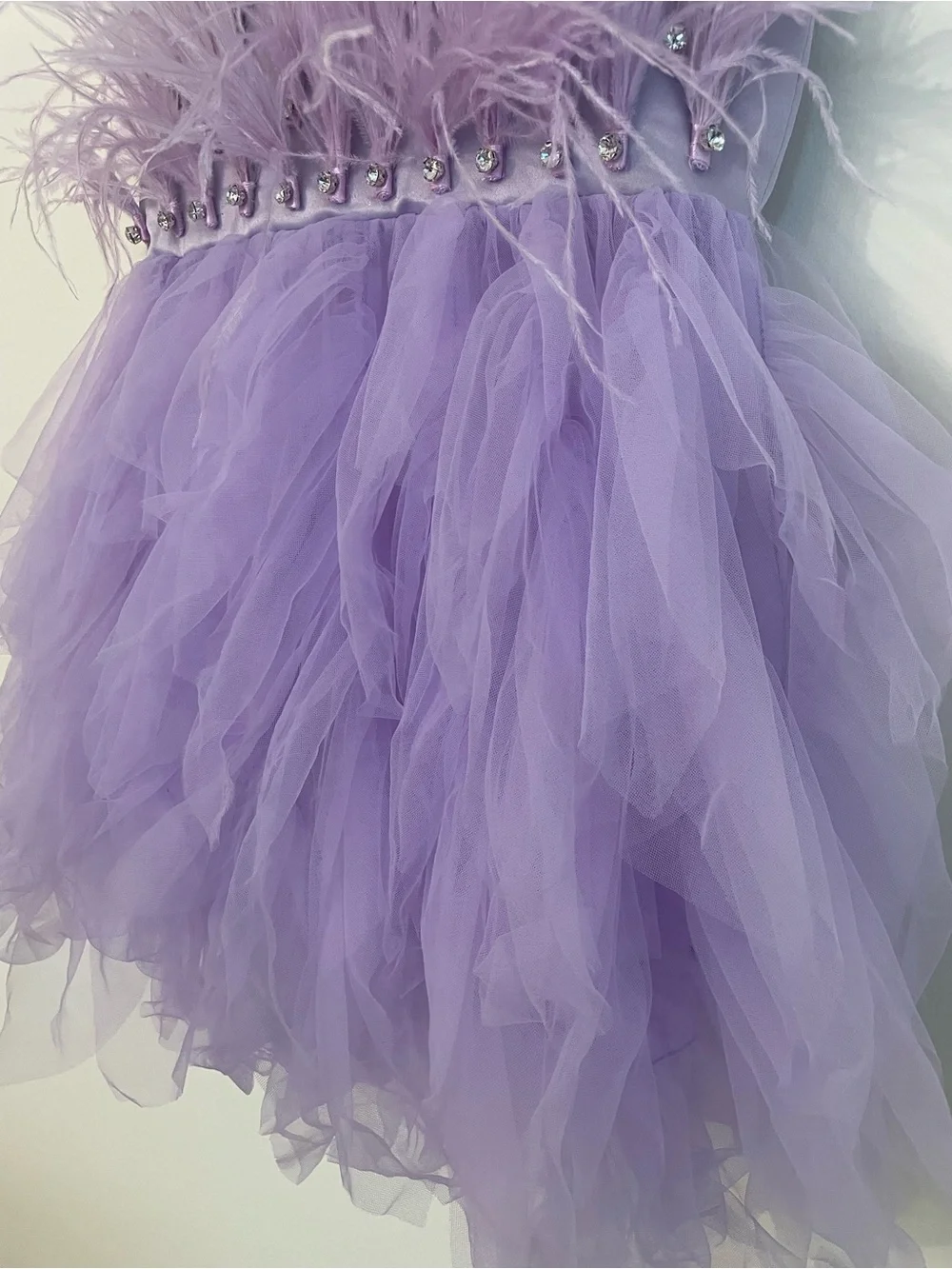 Lola + The Boys Lavender Princess Feather Dress Size 4